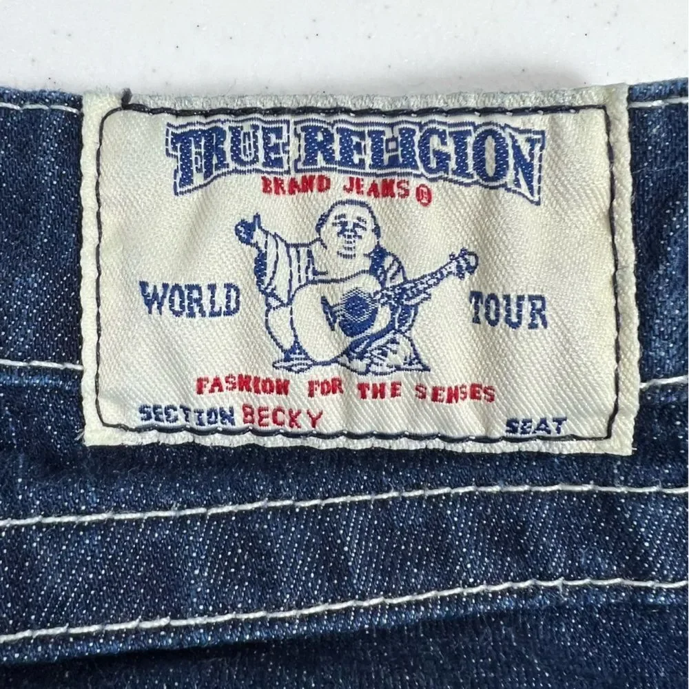 True Religion Becky Rhinestone Flap Pocket Jeans Style# WS2564C47